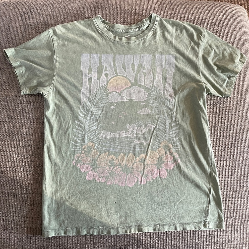 Hollister Hawaii tee, light green, soft! small